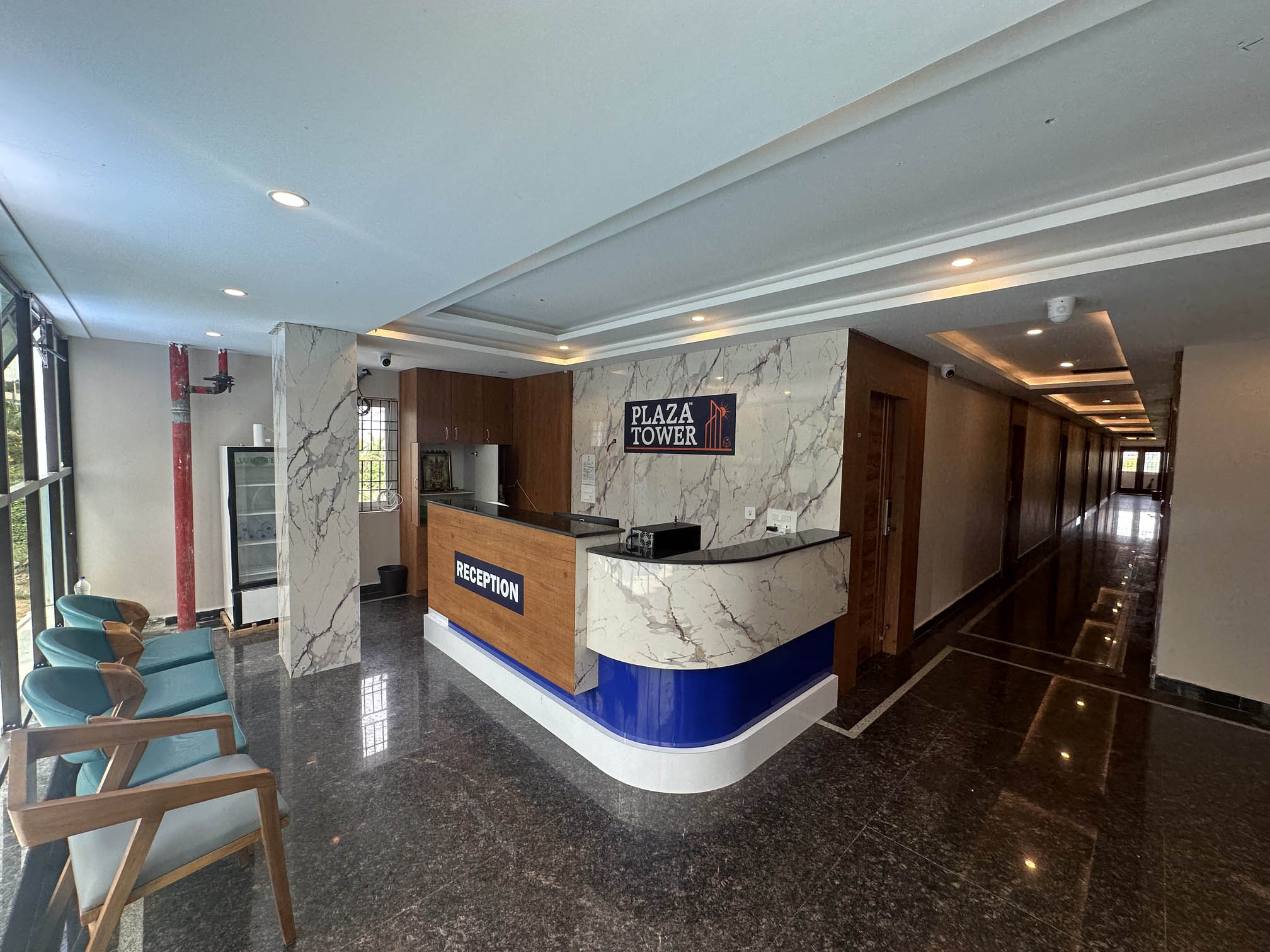 Plaza Tower Hotel exterior showcasing modern architecture in Tirupati near Tirumala Temple